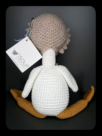 Håndlaget heklet kosevenn- Souf- Gåshild- Amigurumi