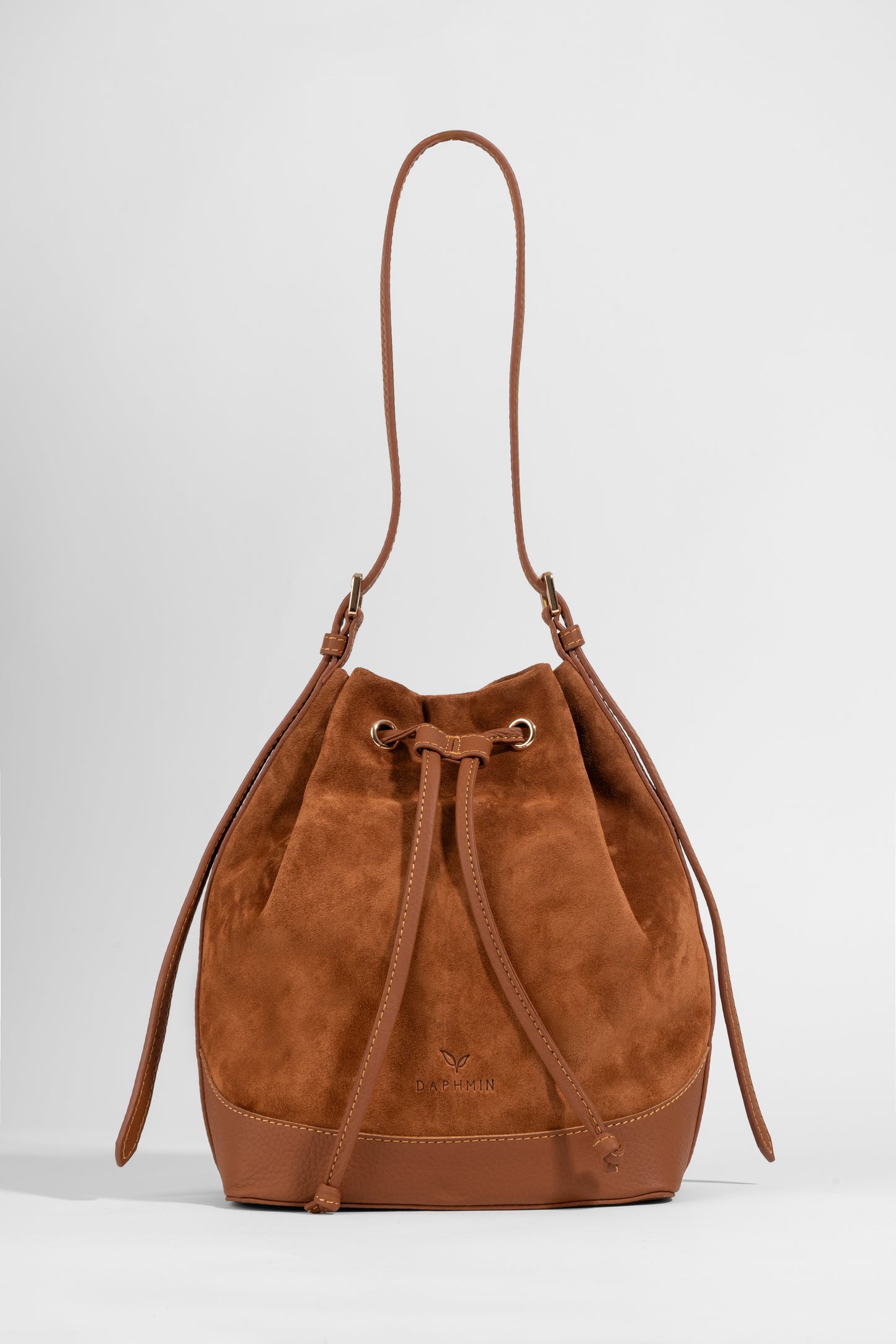 Skulderveske i semsket skinn- Sorella Suede Bucket- Daphmin