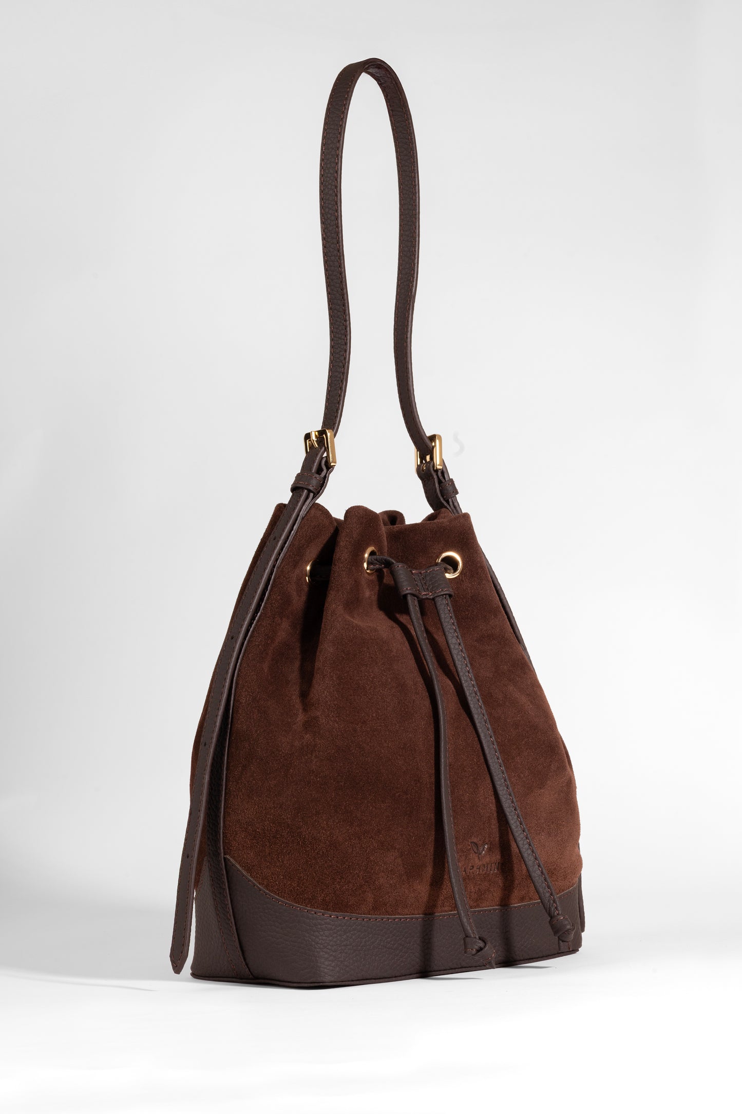 Skulderveske i semsket skinn- Sorella Suede Bucket- Daphmin