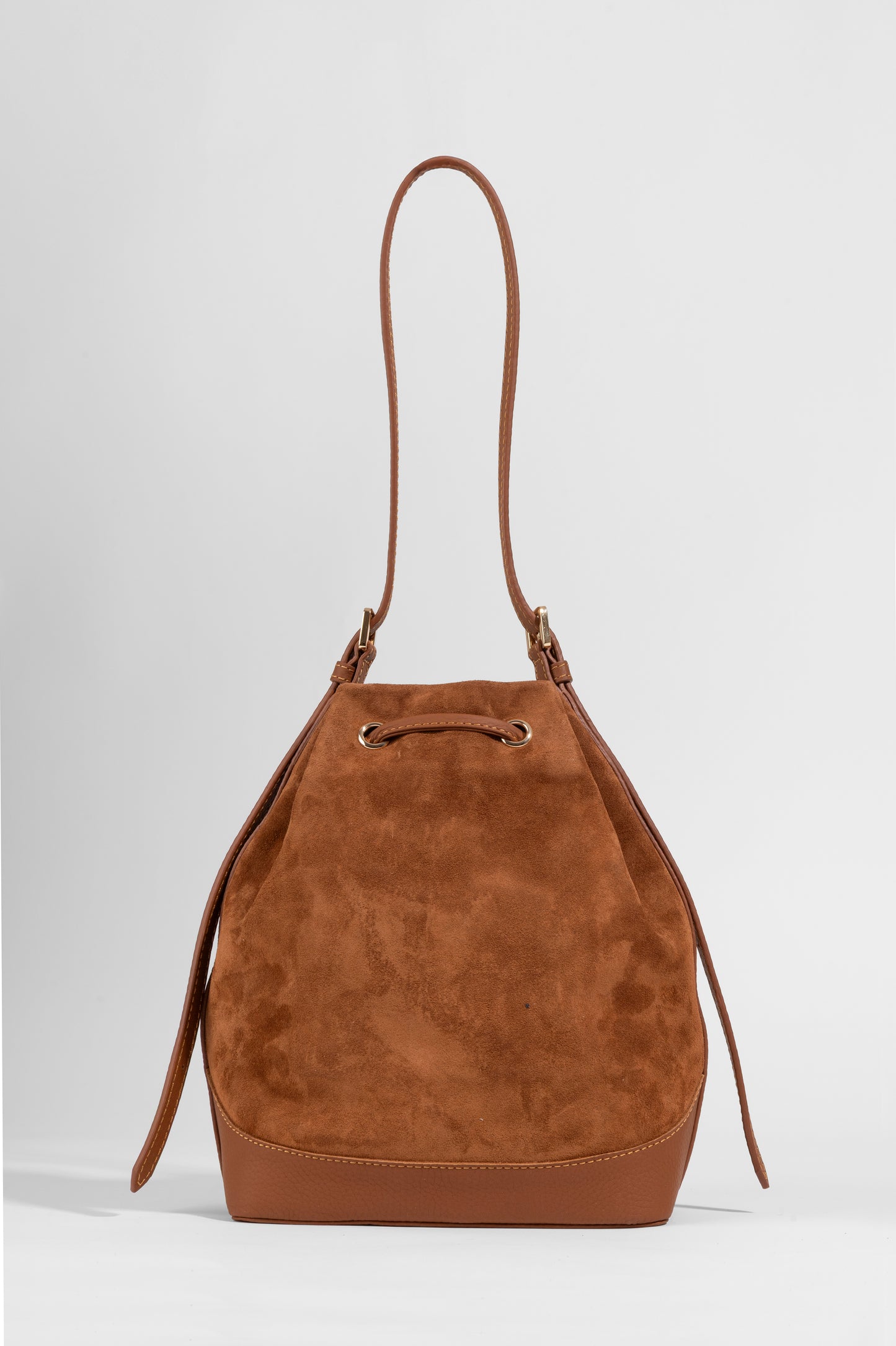 Skulderveske i semsket skinn- Sorella Suede Bucket- Daphmin
