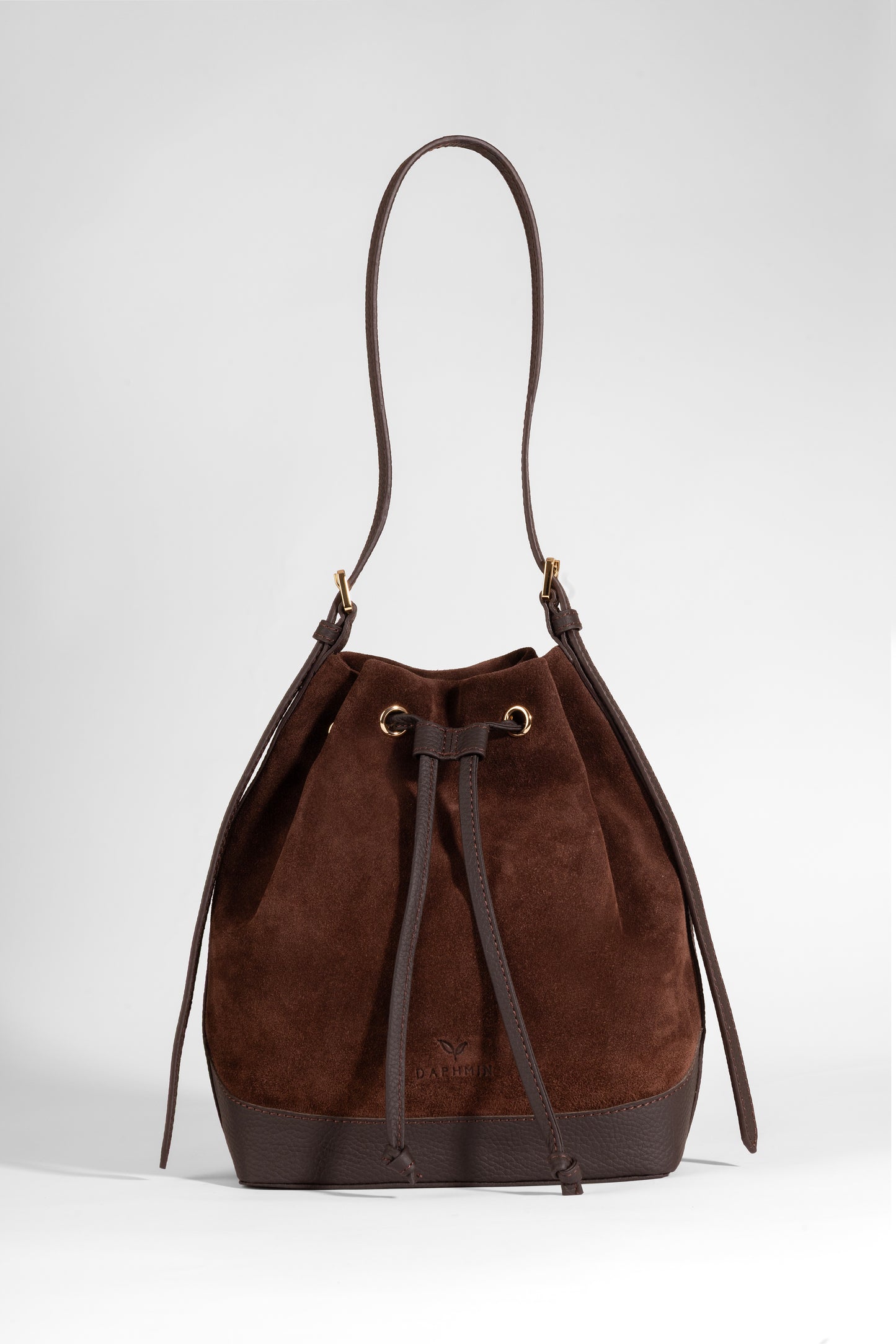 Skulderveske i semsket skinn- Sorella Suede Bucket- Daphmin