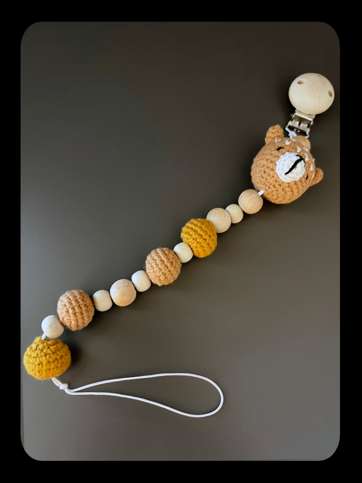 Håndlaget heklet smokkeholder- Souf- Mokki- Amigurumi